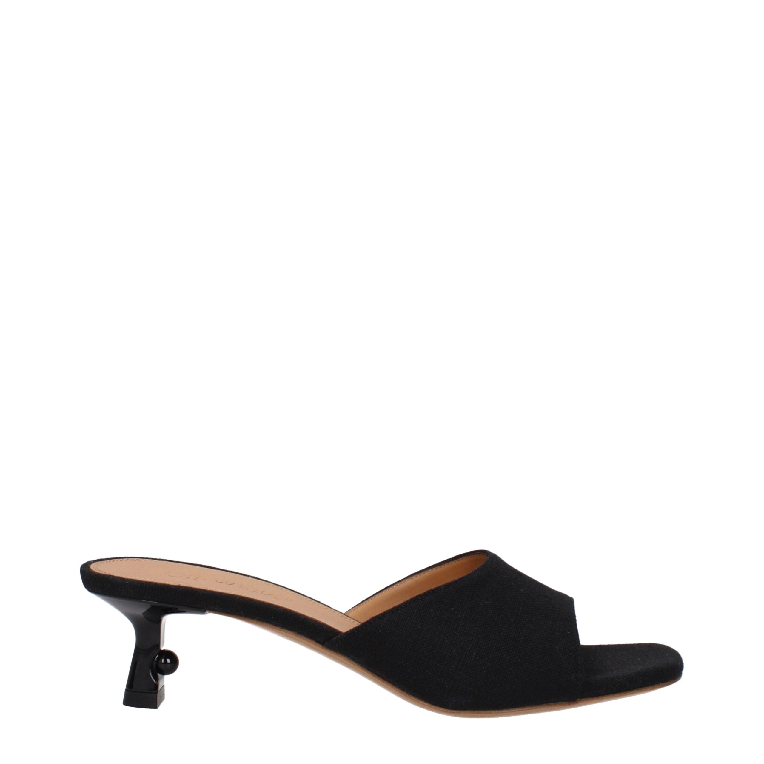 Off-White Black Linen Sandal